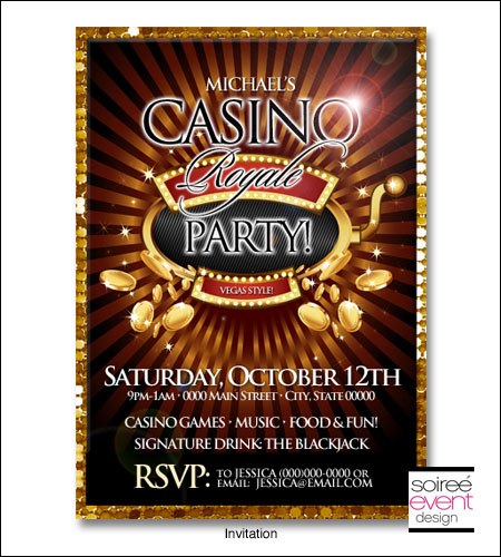 casino birthday party invitation