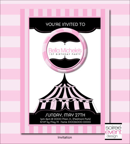 "Girly Circus!"© 5x7 Invitation