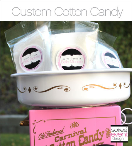 Custom Cotton Candy Bags with Personalized Labels