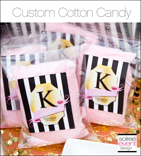 Small Cotton Candy Party Favor with Custom Label