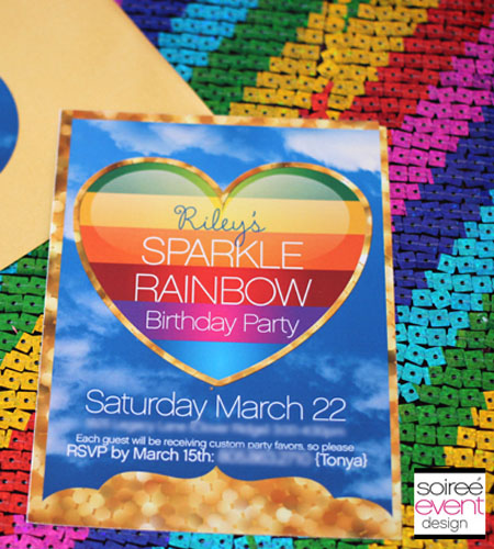 "Sparkle Rainbow" Invitation